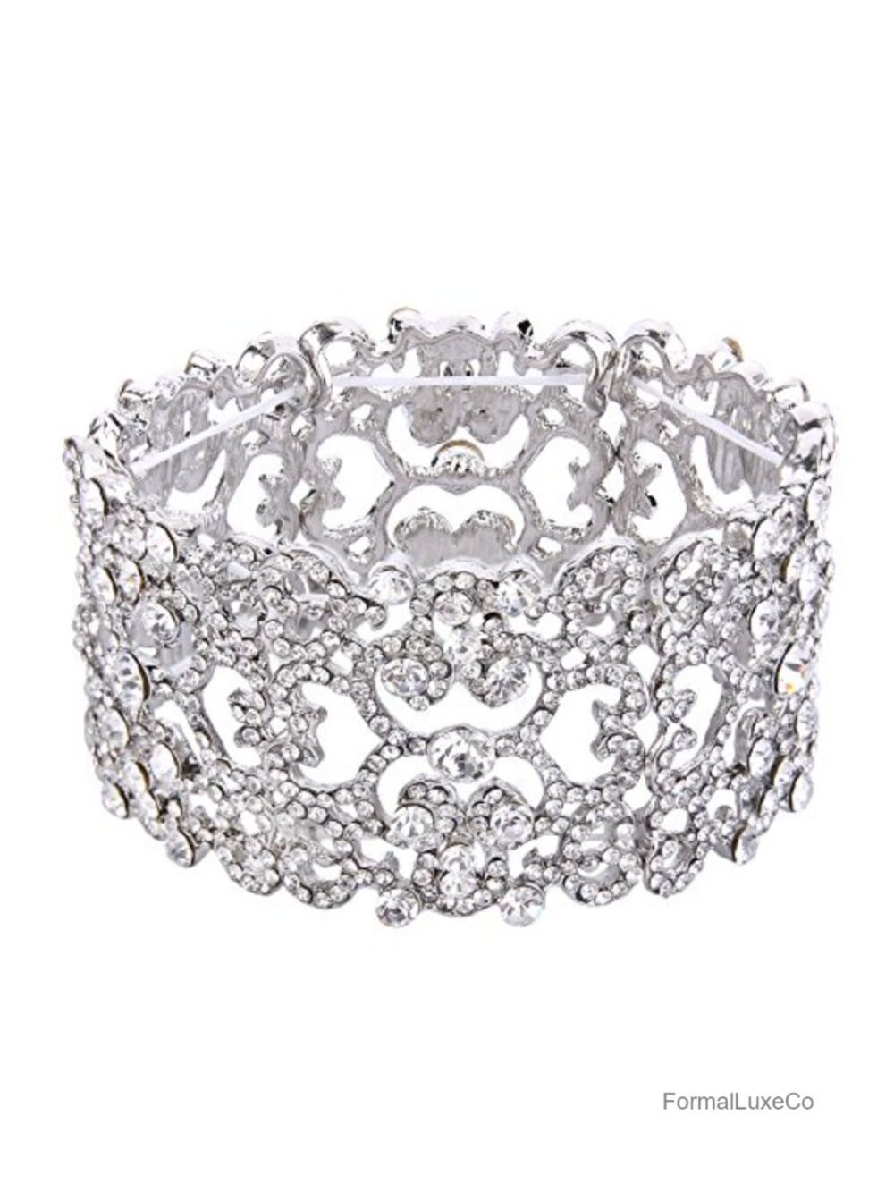 Crystal Stretch Bracelet Art Deco Vintage Wedding Party